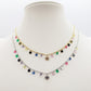 MEGAN ~ ACCIAIO INOSSIDABILE ~ Collana con ciondoli cristalli e cuoricino cubic zirconia