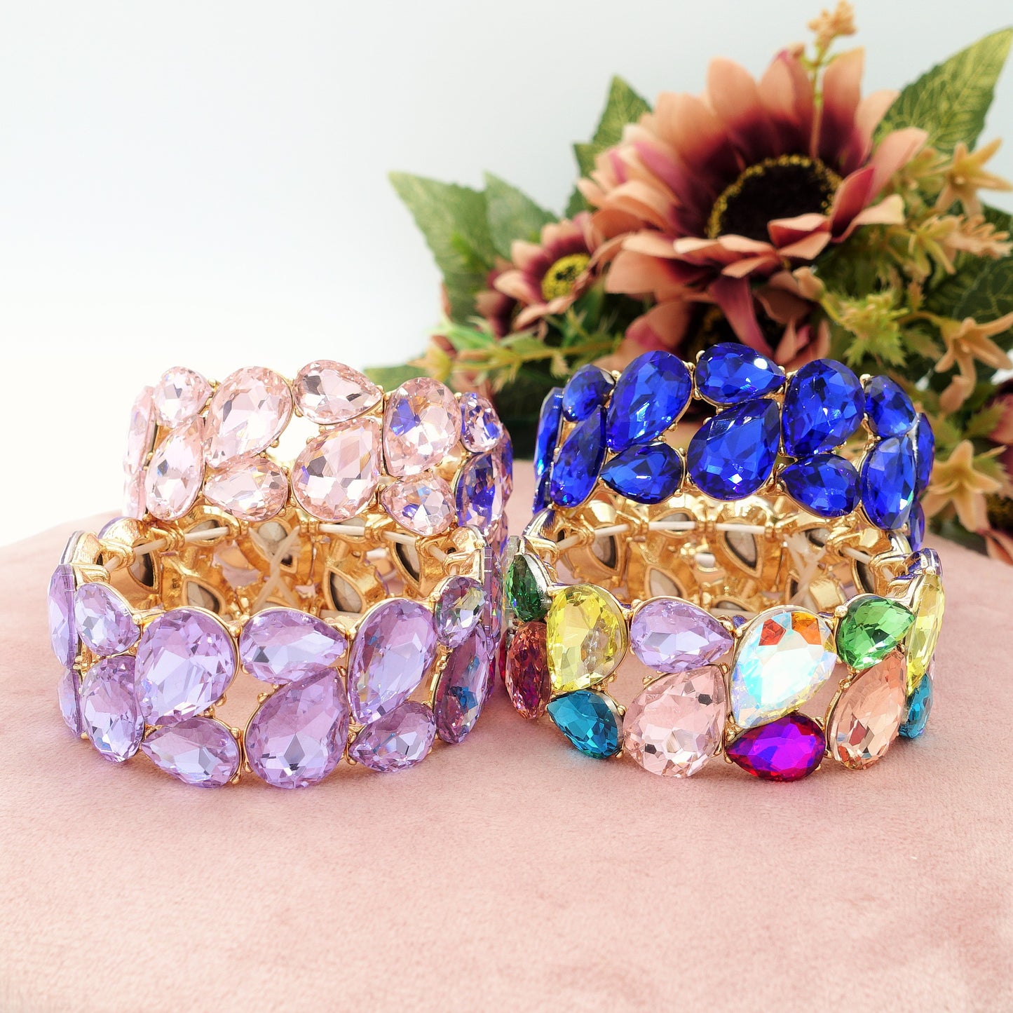 KRISTIN - Bracciale elasticizzato con pietre sfaccettate