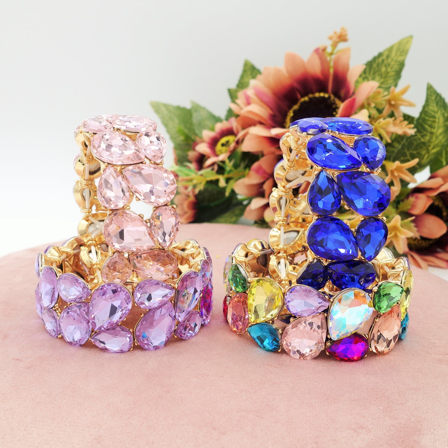 KRISTIN - Bracciale elasticizzato con pietre sfaccettate