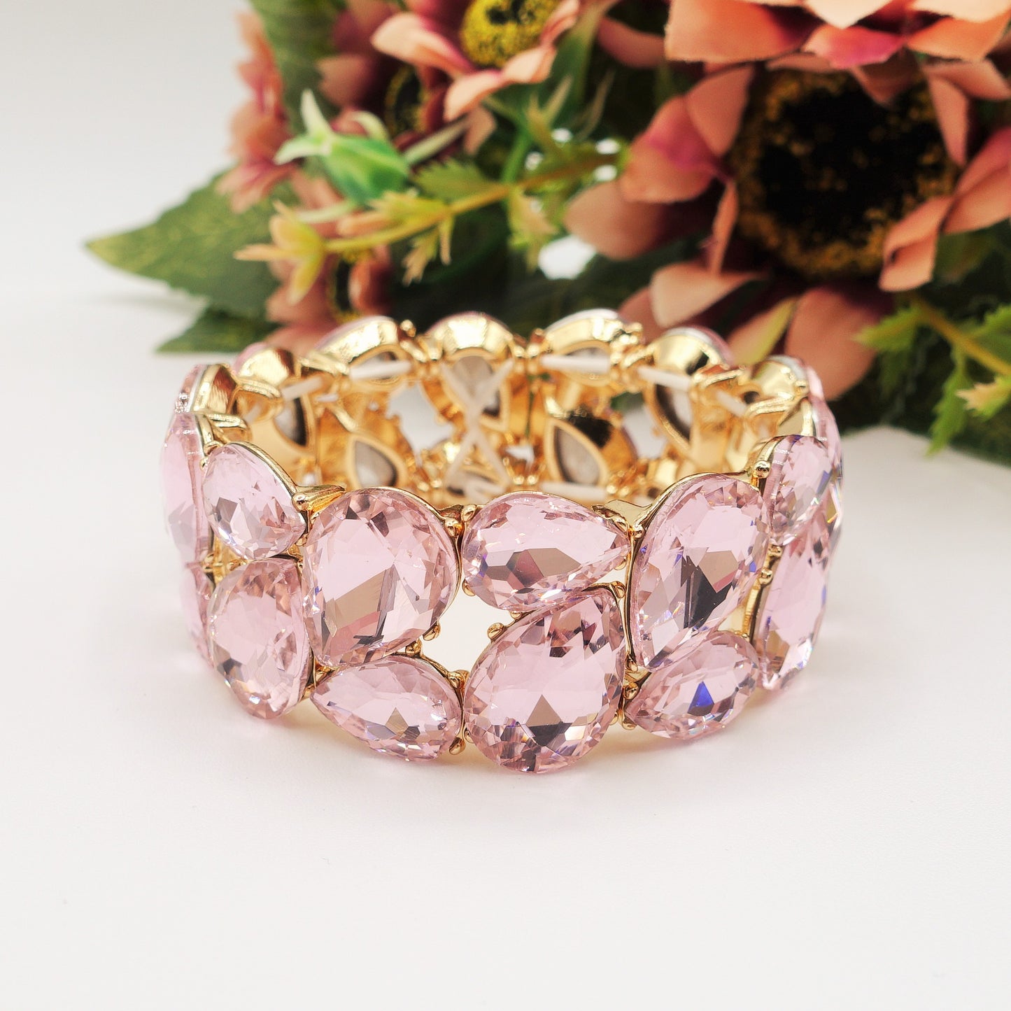 KRISTIN - Bracciale elasticizzato con pietre sfaccettate