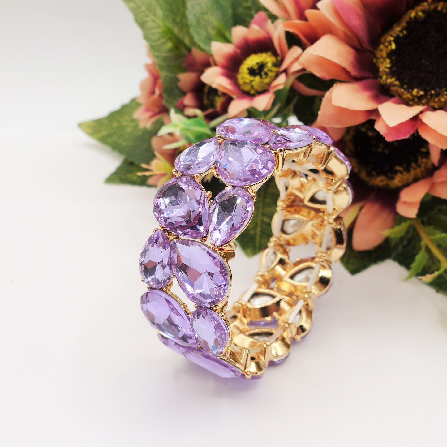 KRISTIN - Bracciale elasticizzato con pietre sfaccettate