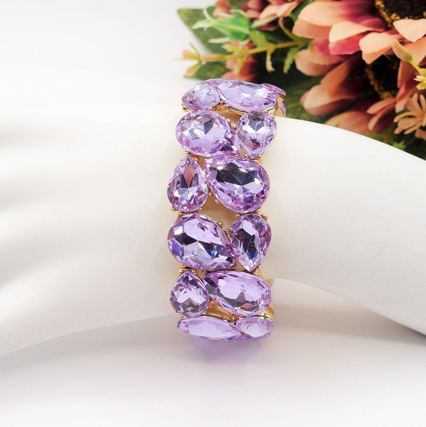 KRISTIN - Bracciale elasticizzato con pietre sfaccettate