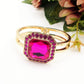 MELISSA - Bracciale manetta con maxi pietra e cubic zirconia