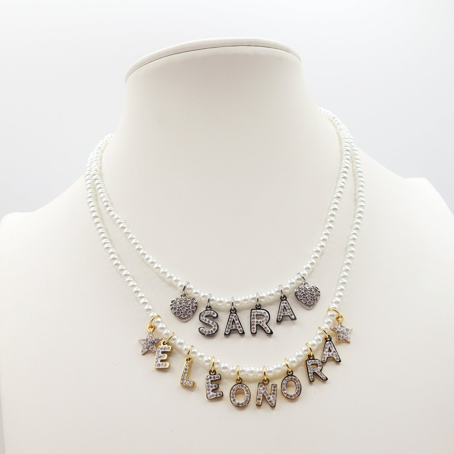 CHOKER Perle colours Con Nome personalizzato in Acciaio Inox