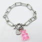 WINONA ~ ACCIAIO INOSSIDABILE Bracciale catena + timone e Teddy colorato