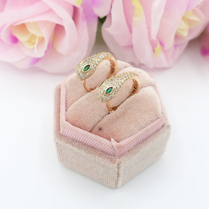 BELINDA- Orecchini cerchi serpente cubic zirconia