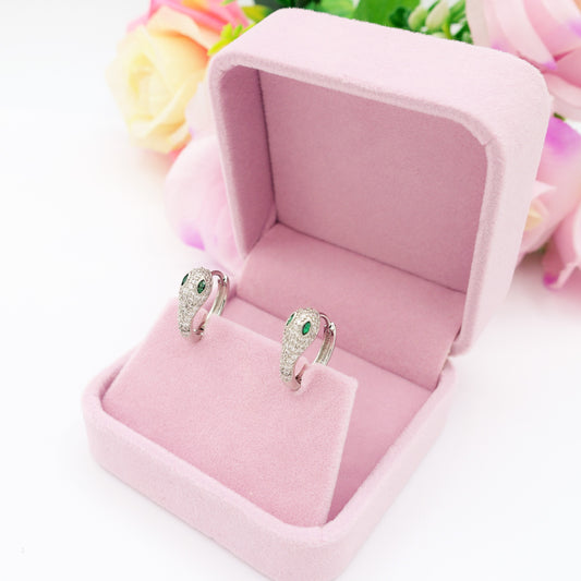 BELINDA- Orecchini cerchi serpente cubic zirconia