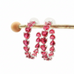 CHERIE RAINBOW - Big hoops xl- orecchini a cerchio con cubic zirconia a forma di cuore
