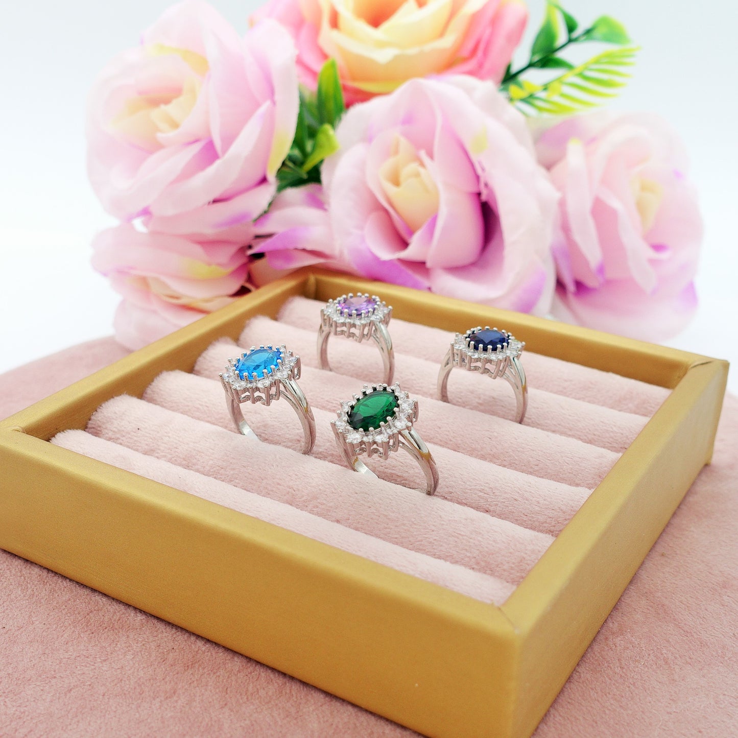 KATE ~ XL ~ Anello regolabile con cubic zirconia a forma di OVALE