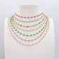 TAHITI~ Collana ACCIAIO INOSSIDABILE con cuori smaltati
