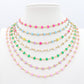 TAHITI~ Collana ACCIAIO INOSSIDABILE con cuori smaltati