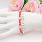 CLAIRE COLOURS - Bracciale Tennis - Bracciale con cuoricini bombè smaltati e Cubic Zirconia a forma di cuore