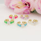 CLAIRE COLOURS - Anello con cuoricini bombè smaltati e Cubic Zirconia a forma di cuore