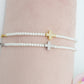 REBECCA CROSS - Bracciale perle con croce zirconata