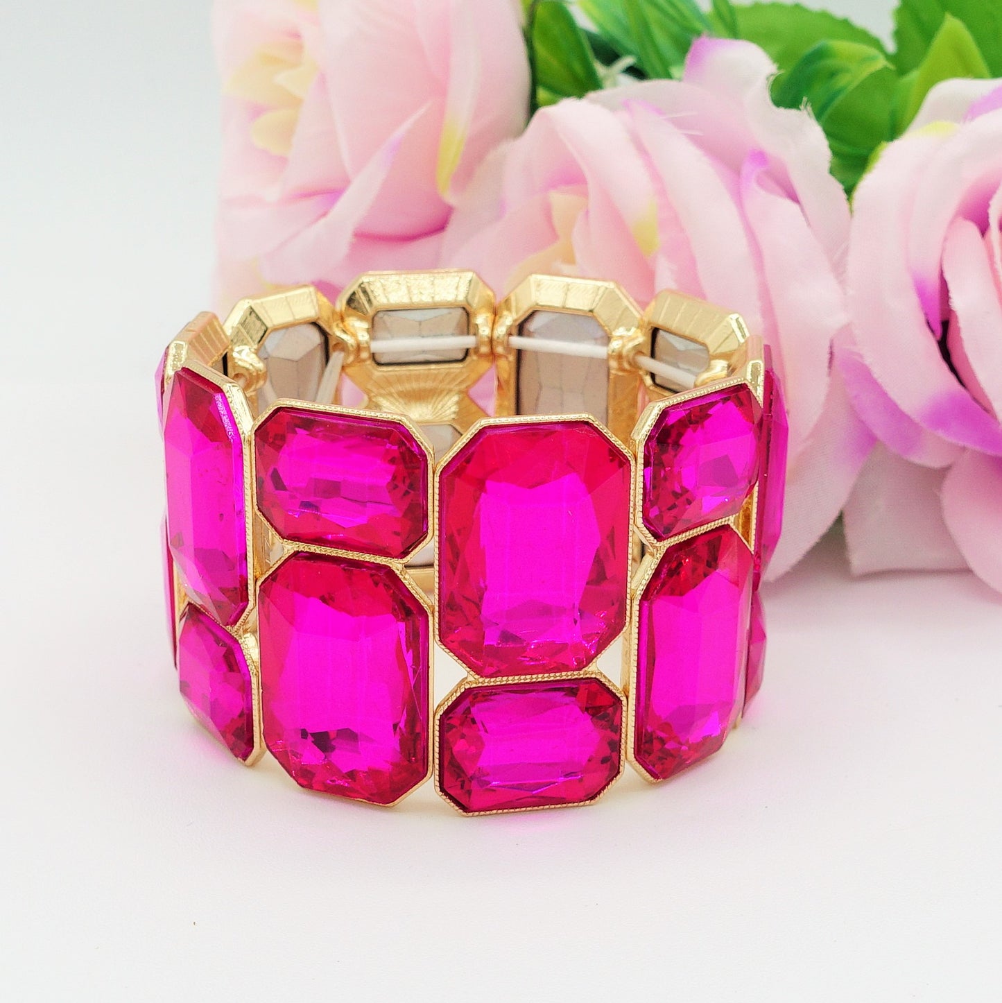 ZOE - Bracciale elasticizzato con pietre sfaccettate
