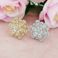 CAMELIA CRYSTAL RING - XL - Anello regolabile con fiore zirconato in Cubic Zirconia
