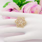 CAMELIA CRYSTAL RING - XL - Anello regolabile con fiore zirconato in Cubic Zirconia