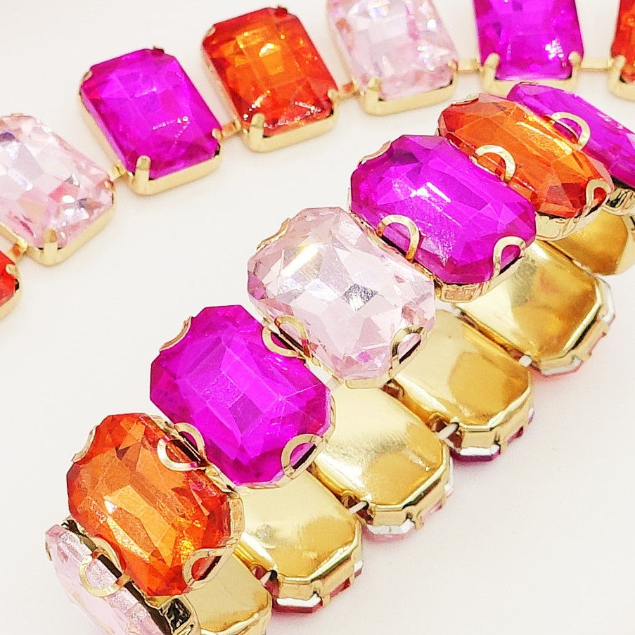 MARGOT SUNSET - LIMITED EDITION - SET COLLIER E BRACCIALE  con pietre sfaccettate