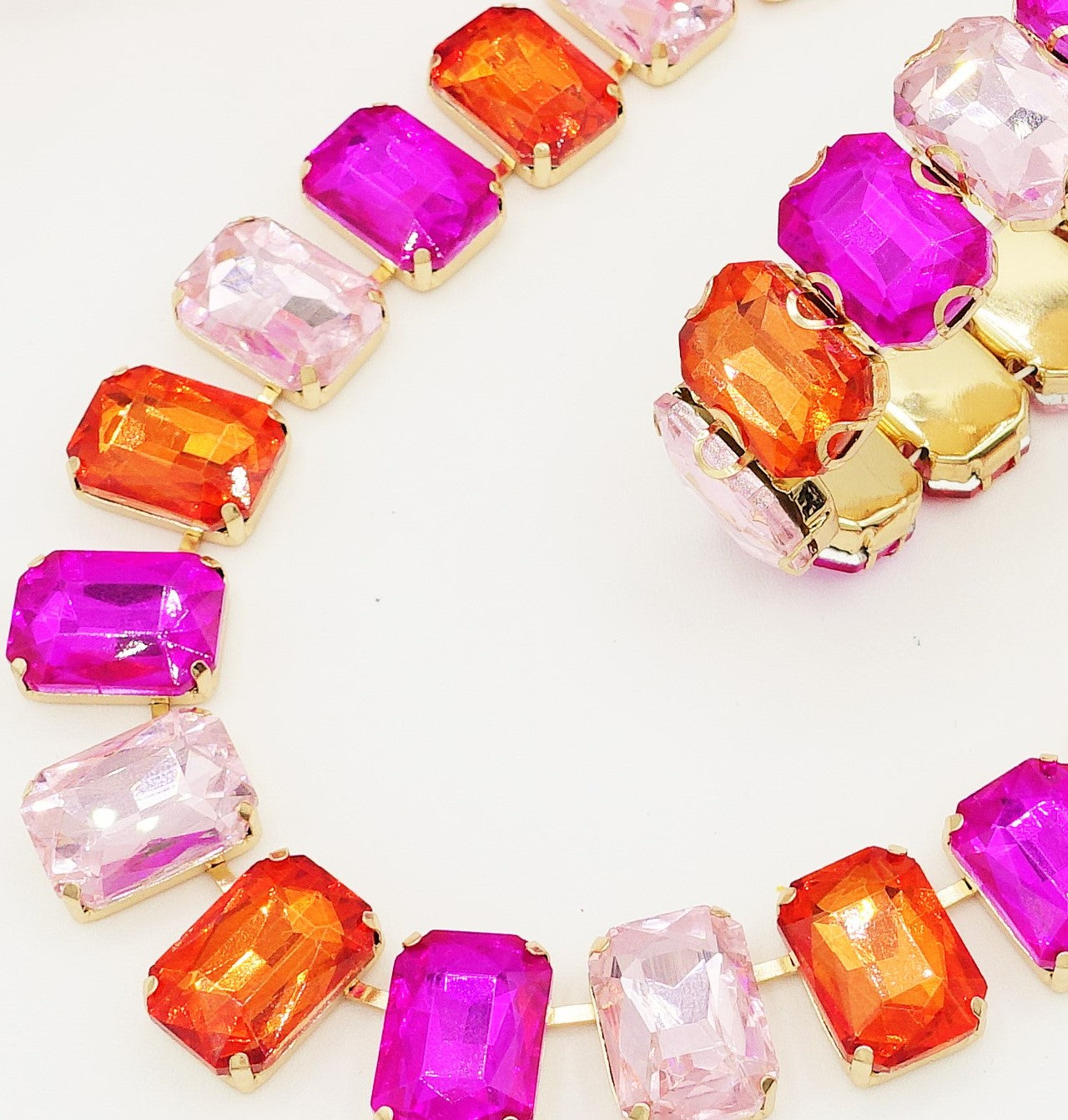 MARGOT SUNSET - LIMITED EDITION - SET COLLIER E BRACCIALE  con pietre sfaccettate