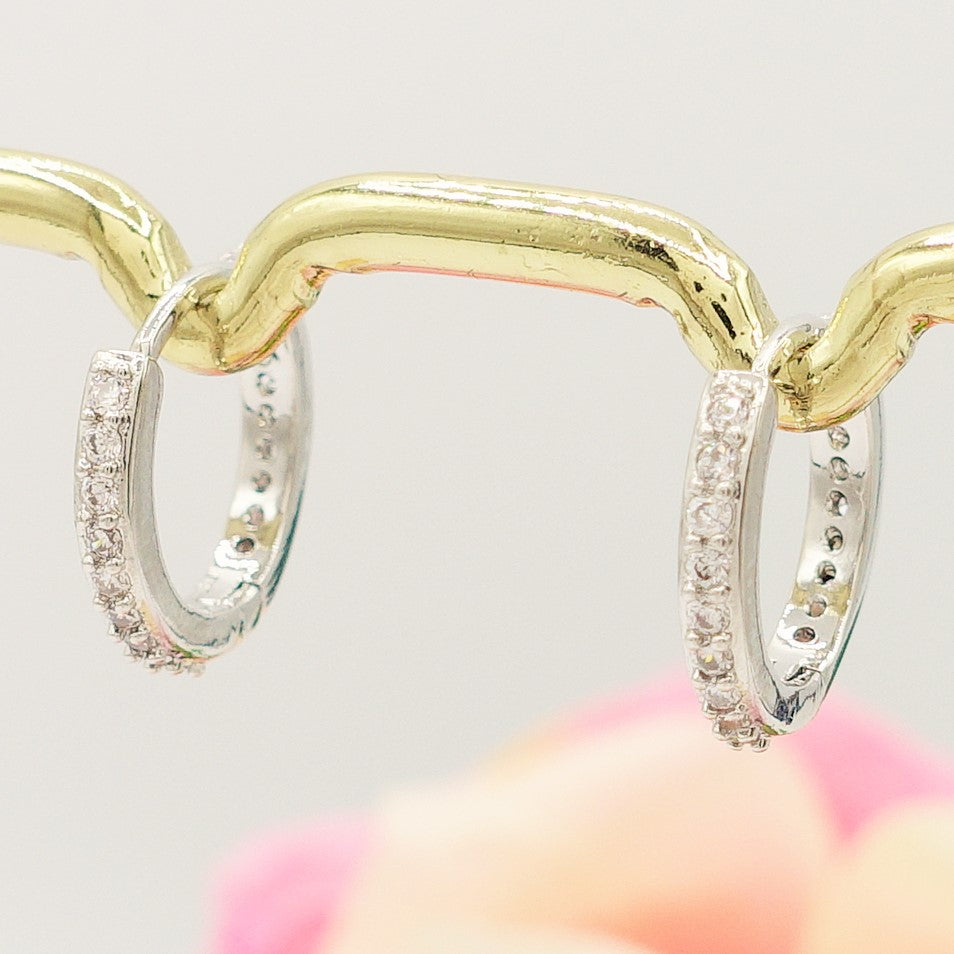 ANASTASIA - Orecchini mini cerchi zirconati RAINBOW