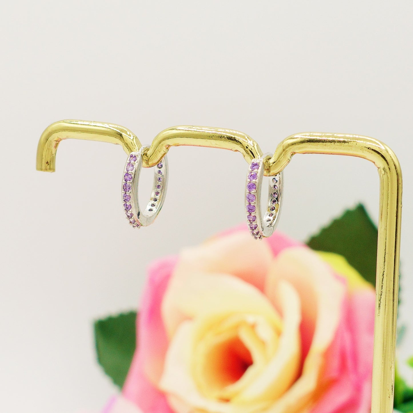 ANASTASIA - Orecchini mini cerchi zirconati RAINBOW
