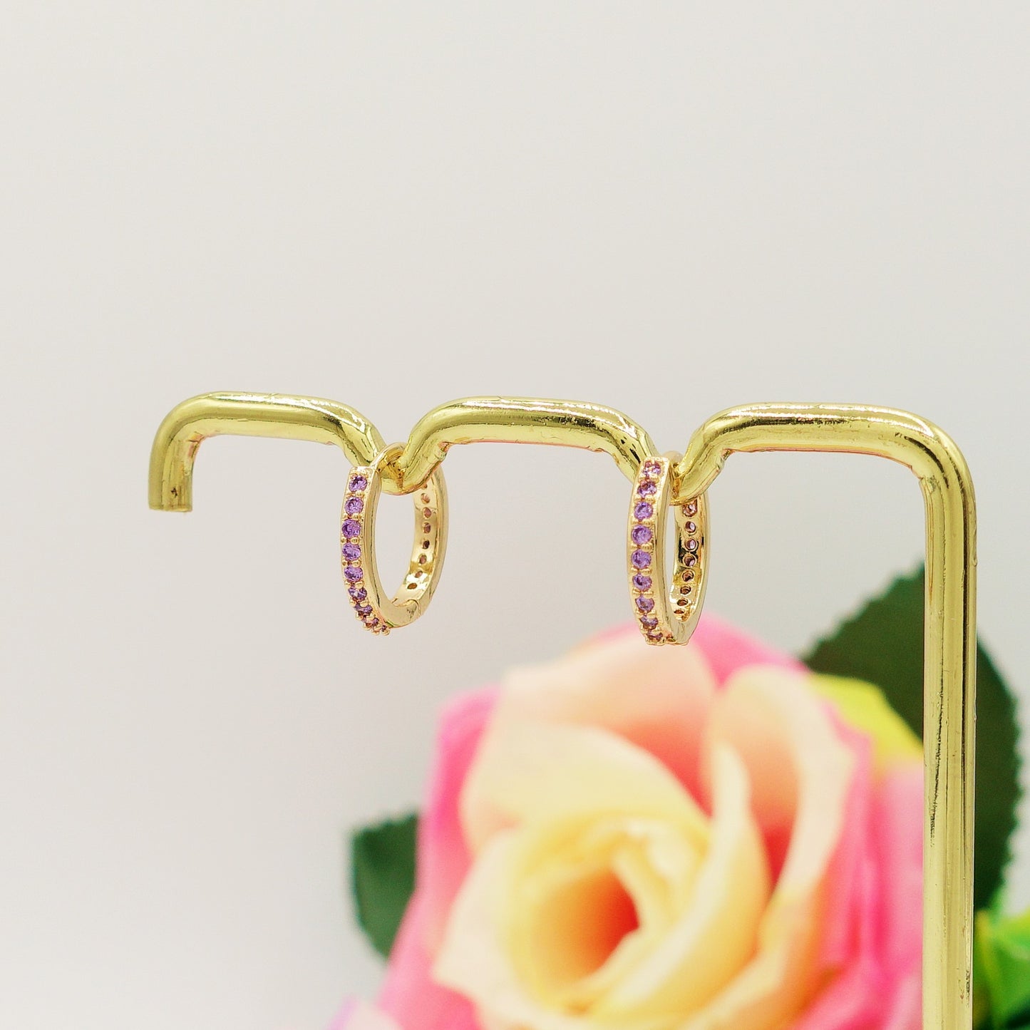 ANASTASIA - Orecchini mini cerchi zirconati RAINBOW