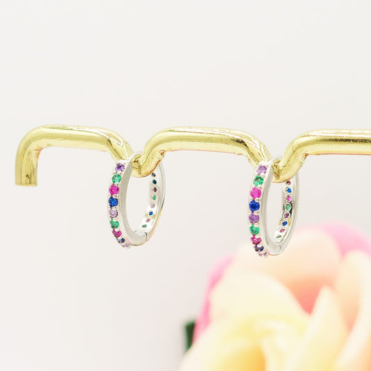 ANASTASIA - Orecchini mini cerchi zirconati RAINBOW