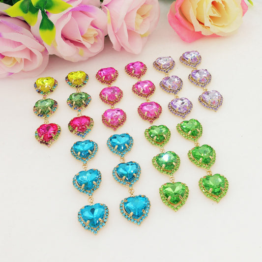 ARIEL HEARTS - Orecchini con pietre sfaccettate