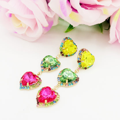 ARIEL HEARTS - Orecchini con pietre sfaccettate