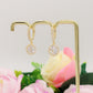 DELILAH ~ Orecchini mini cerchio con pendente in Cubic Zirconia rotondo
