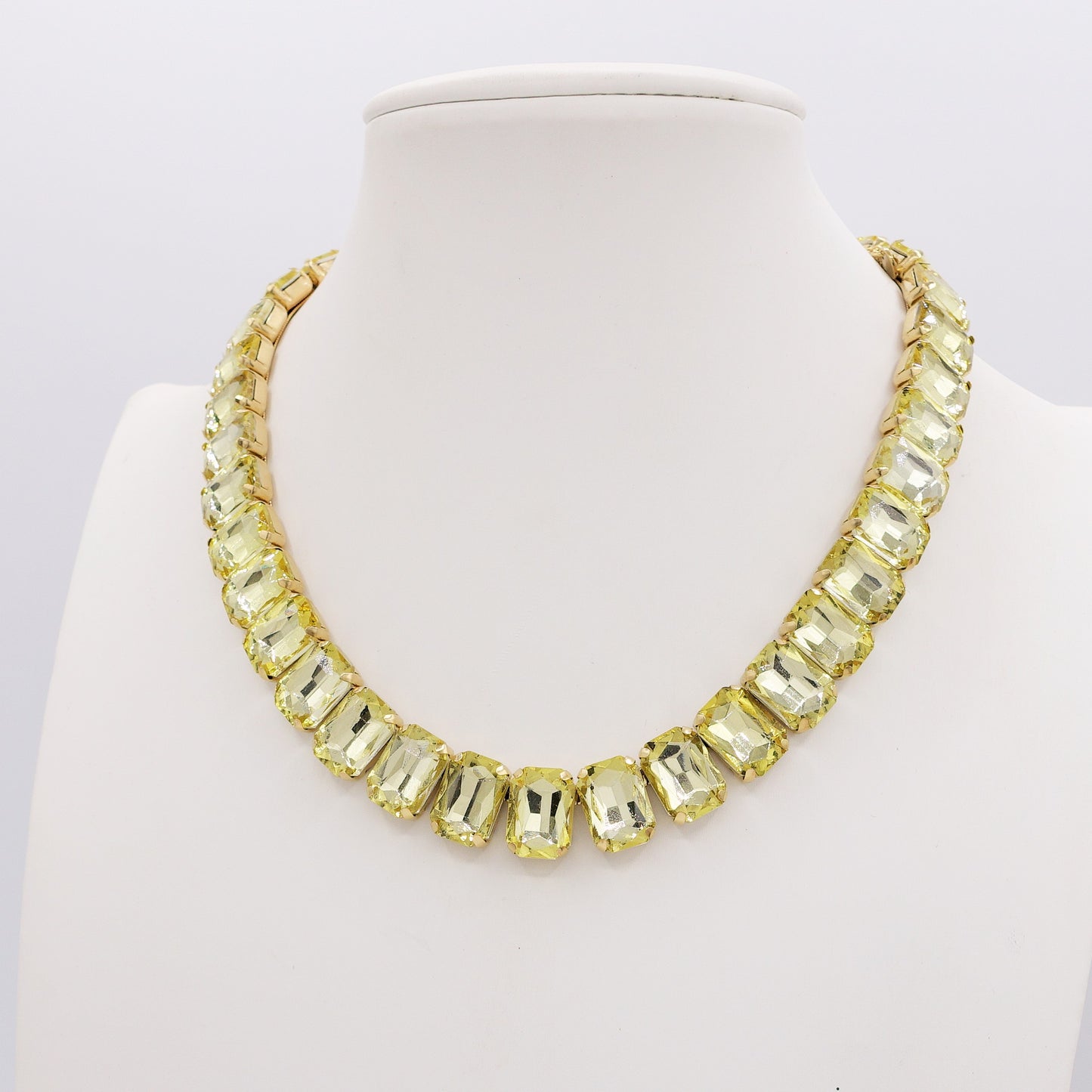 MARGOT YELLOW SET - Acciaio inossidabile - collier bracciale con pietre sfaccettate