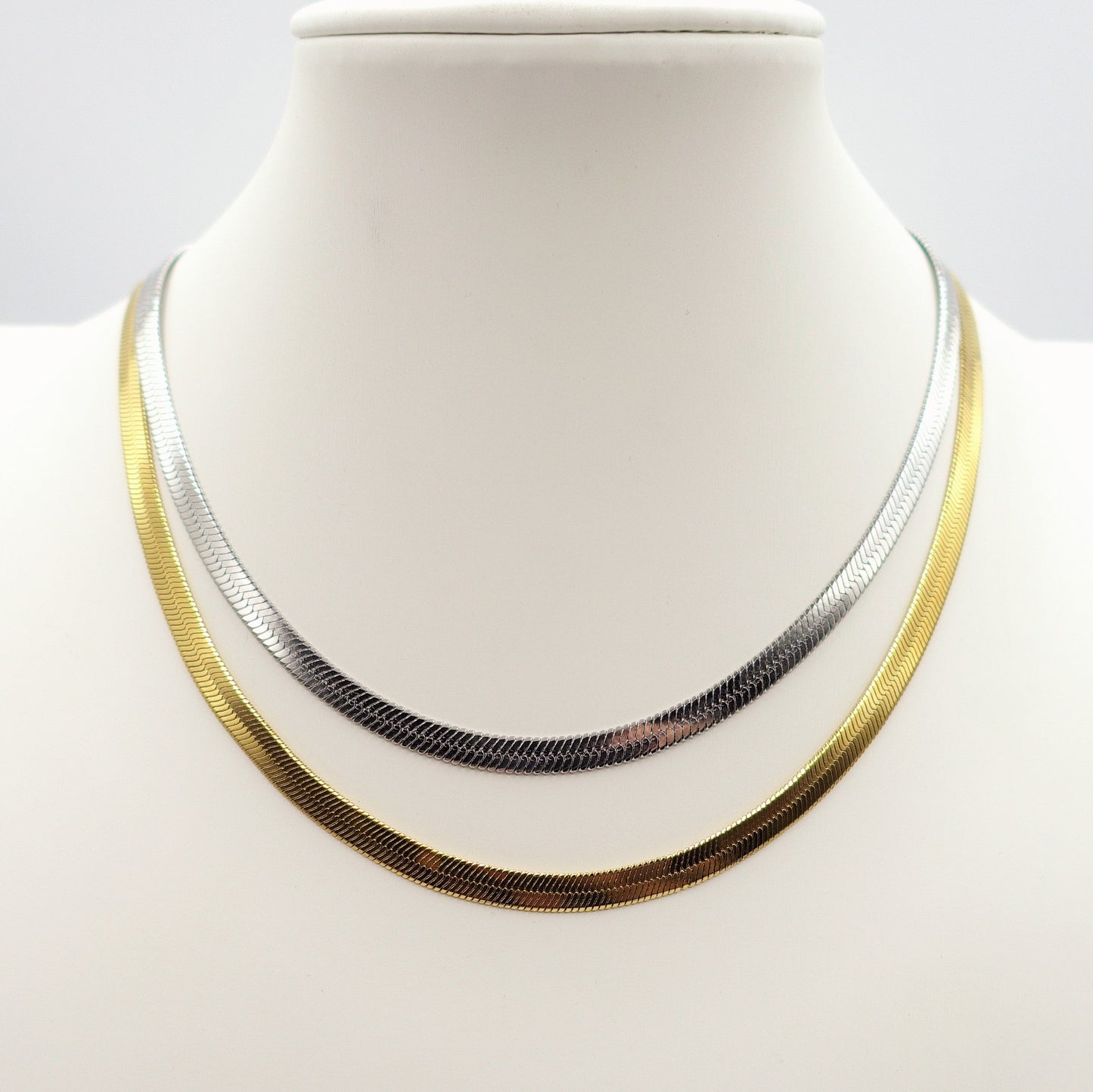 ELEONOR ~ choker in ACCIAIO INOSSIDABILE catena snake piatta