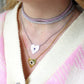 JULIANNE~ ACCIAIO INOSSIDABILE-GIROCOLLO CON ZIRCONI A BAGUETTE