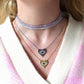 JULIANNE~ ACCIAIO INOSSIDABILE-GIROCOLLO CON ZIRCONI A BAGUETTE