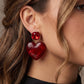 DOLCE VITA ~ paio ORECCHINI con cuore XL in acciaio inossidabile e punto in cubic zirconia
