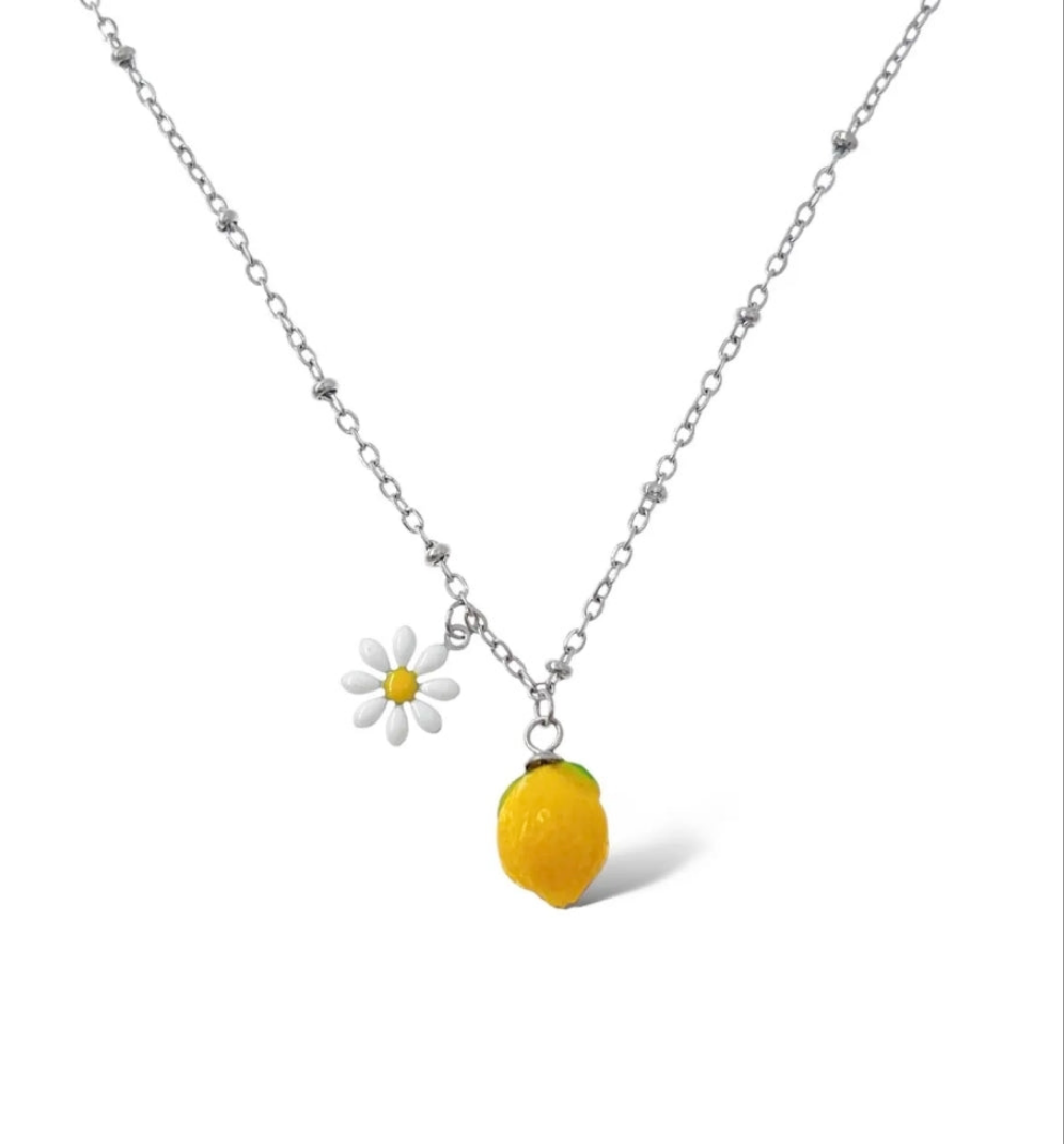 LEMON COLLANA - ACCIAIO inossidabile - Collana catenina Margherita LIMONE