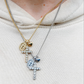 HOLY ~ ACCIAIO INOSSIDABILE - Collana  con pendenti sacri, croce, madonnina e cuore bombè