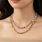 DELILAH RAINBOW ~ ACCIAIO INOSSIDABILE -Collana tennis in cubic zirconia rotondi