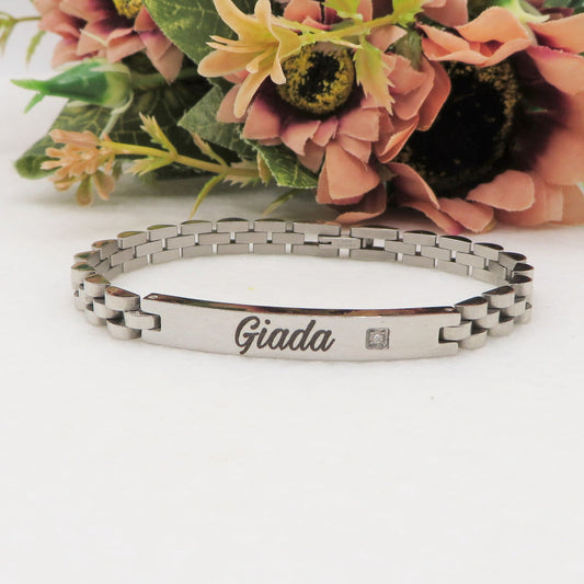 BRACCIALE uomo ACCIAIO INOSSIDABILE incisione personalizzata