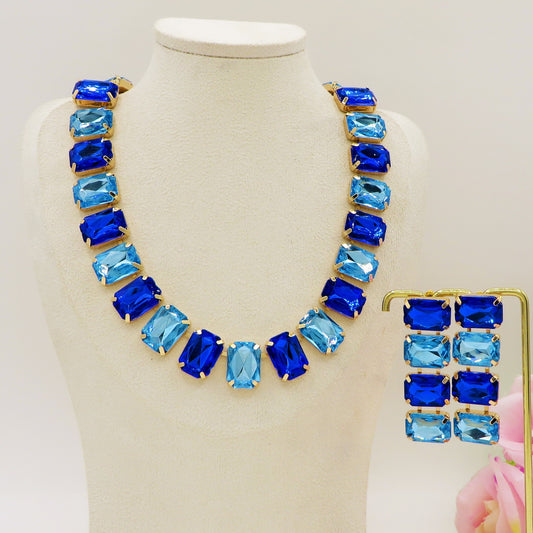 MARGOT Ocean SET -Collier & orecchini  con pietre sfaccettate