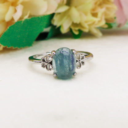 WATER  NILAMANI ~ Anello regolabile in CIANITE verde - blu