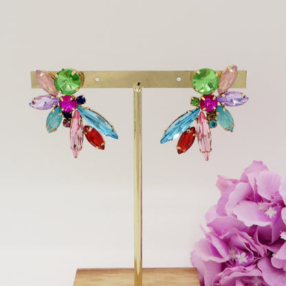 SCARLETT - Orecchini a bottone con pietre sfaccettate e Cubic Zirconia
