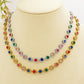 DELILAH RAINBOW ~ ACCIAIO INOSSIDABILE -Collana tennis in cubic zirconia rotondi