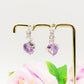 HELENA  ~ Orecchini mini cerchio con cuore XL in Cubic Zirconia