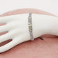 JULIANNE targhetta  - BRACCIALE Tennis in acciaio inossidabile con Cubic Zirconia Taglio baguette