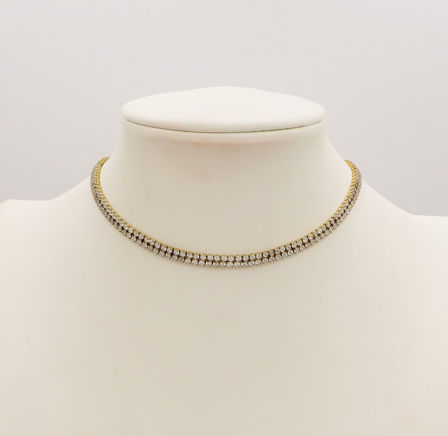 BELLATRIX ~ Tennis Choker doppio girocollo in ACCIAIO INOSSIDABILE con cubic zirconia