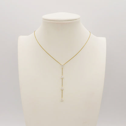 HEATHER - ACCIAIO INOSSIDABILE- Collana cravattina con cubic zirconia