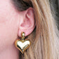 LOVE BOMB NEW STYLE ~ paio orecchini pendenti ACCIAIO INOSSIDABILE maxi cuore bombè