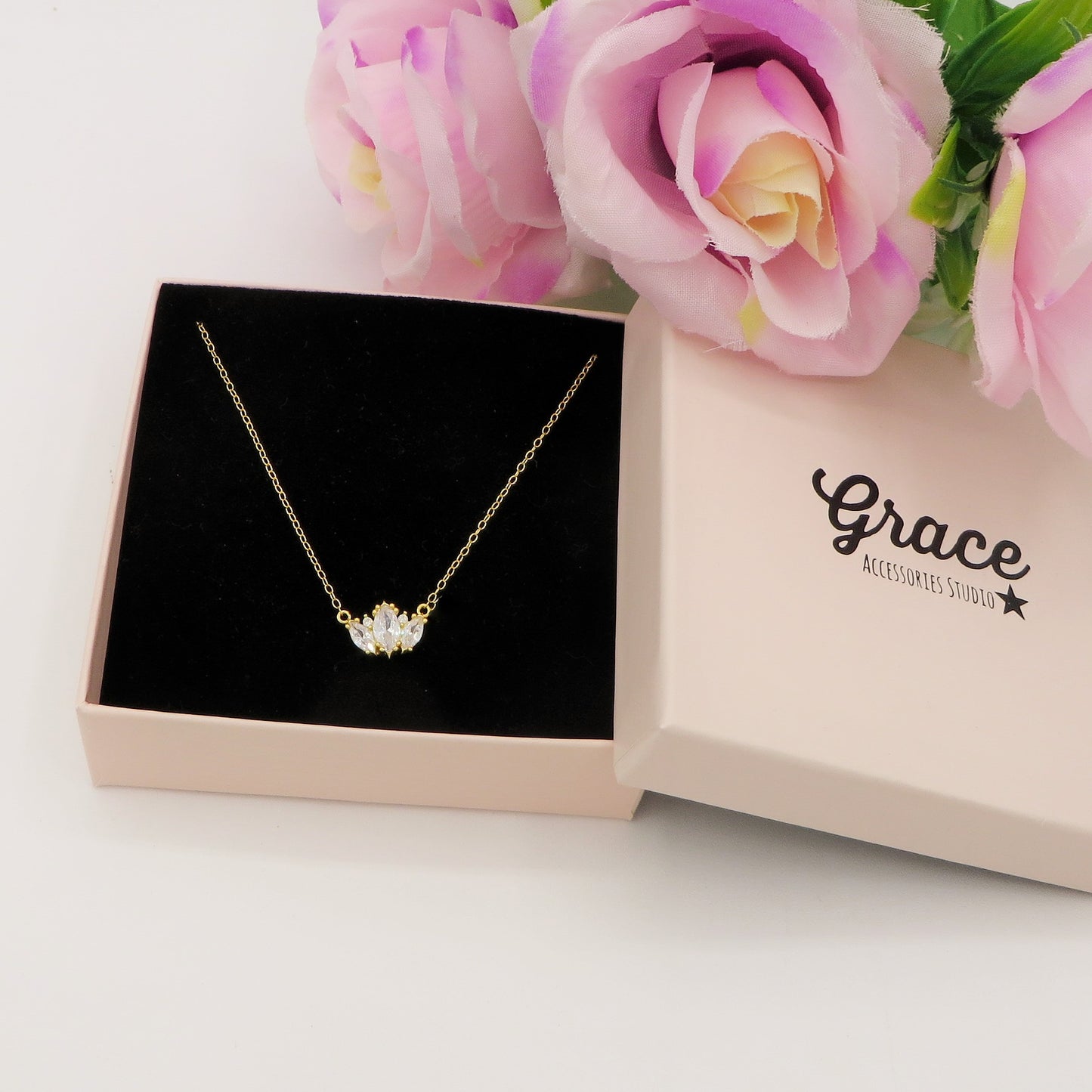 HAVEN  ~ ARGENTO 925 ~ Collana con pendente in cubic zirconia