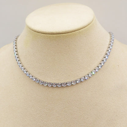MELANIE LUXE 5MM ~ Girocollo chiusura TENNIS in ACCIAIO INOSSIDABILE e cubic zirconia